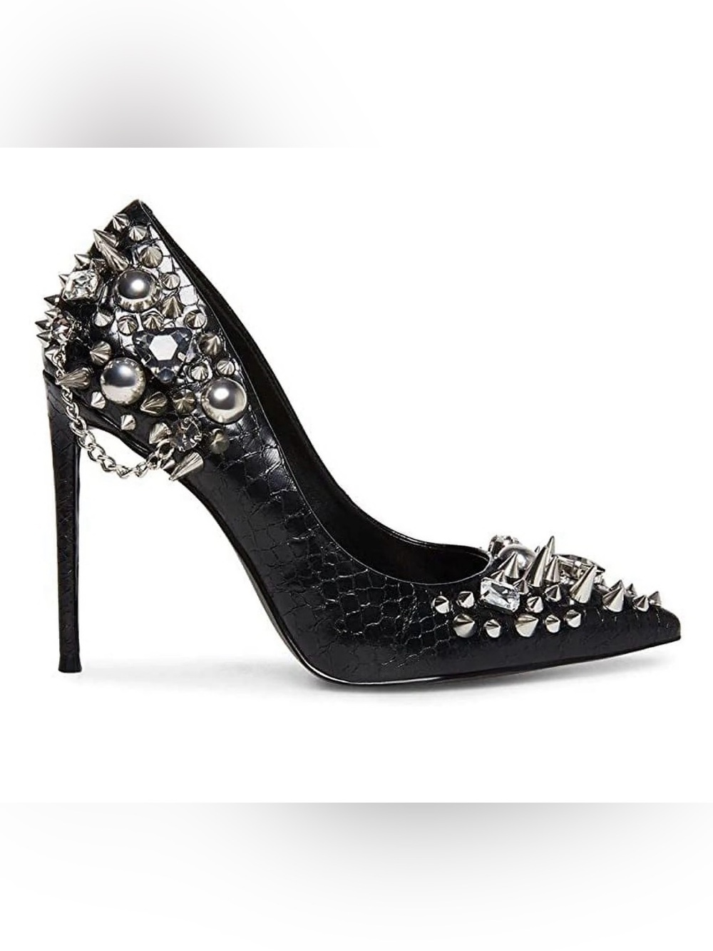 Steve Madden Veronika Black Spike Embellished Pointed Pump SIZE 10 - Picture 8 of 9
